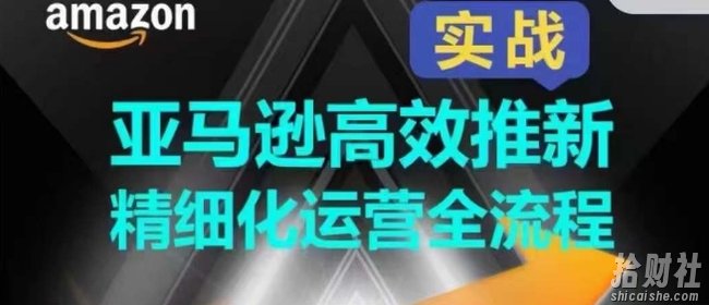亚马逊高效推新精细化运营全流程,全方位、快速拉升产品排名和销量!