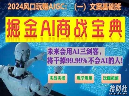 掘金AI商战宝典初级班:如何用AI做文案(实战实操 现学现用 玩赚超值)