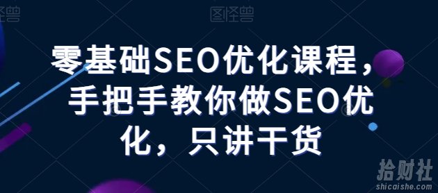 零基础SEO优化课程,手把手教你做SEO优化,只讲干货