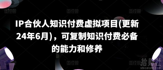 IP合伙人知识付费虚拟项目(更新24年6月),可复制知识付费必备的能力和修养