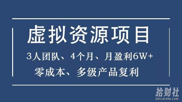 暴疯团队虚拟资源项目-新手、高客单价、多产品复利