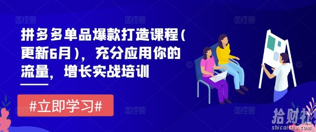 拼多多单品爆款打造课程(更新6月),充分应用你的流量,增长实战培训