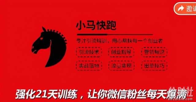 小马快跑引流培训高级课:教你被动引流日均100+精准客户,让你微信粉丝每天爆满
