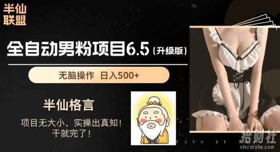 男粉项目6.5升级版，全自动男粉项目，日收入1K+【揭秘】