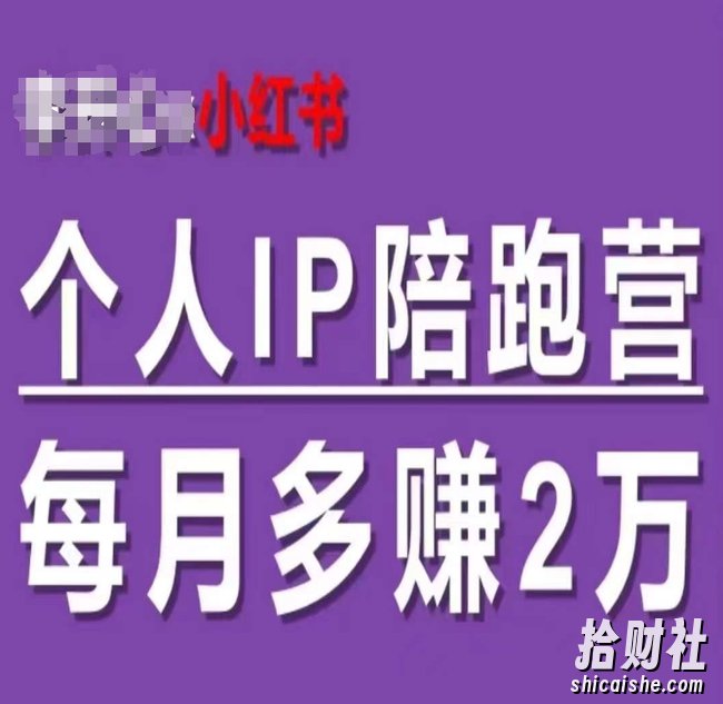 小红书个人IP陪跑营，60天拥有自动转化成交的双渠道个人IP，每月多赚2w