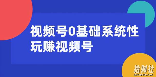 视频号0基础系统性玩赚视频号内容运营+引流+快速变现(20节课)