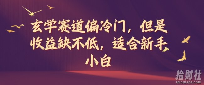 玄学赛道偏冷门，但是收益缺不低，适合新手小白【揭秘】