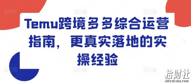 Temu跨境多多综合运营指南，更真实落地的实操经验