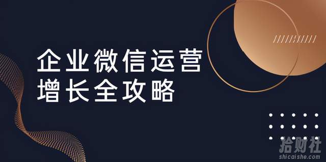 企业微信运营增长全攻略:引流+裂变+运营+成交(16节体系课)