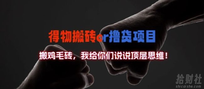 得物搬砖撸货项目?掰下数据，我给你们说说顶层思维【揭秘】