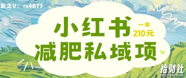 小红书减肥粉，私域变现项目，一单就达210元，小白也能轻松上手【揭秘】