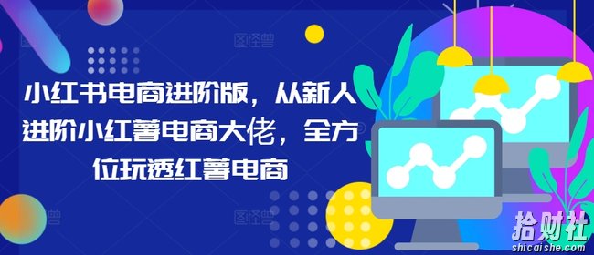 小红书电商进阶版，从新人进阶小红薯电商大佬，全方位玩透红薯电商