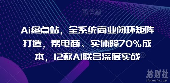 Ai终点站，全系统商业闭环矩阵打造，帮电商、实体降70%成本，12款Ai联合深度实战【0906更新】