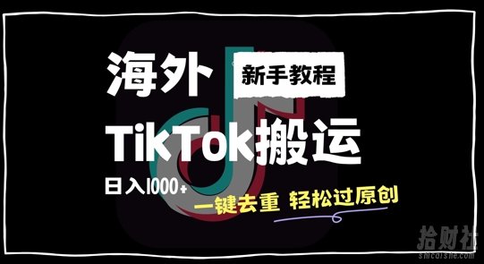 2024最新海外TikTok搬运玩法,一键去重轻松过原创,新手无经验也能日入1k【揭秘】