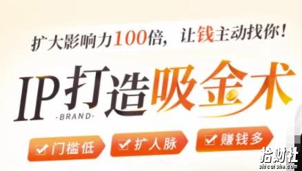 IP打造吸金术:0基础0资源,也能扩大影响力100倍,让钱主动找你!