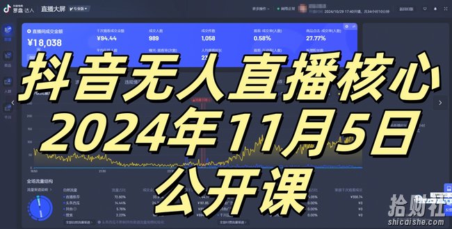 抖音无人直播核心公开课，咸鱼翻身小白可做带有睡后收入月入过万太简单【揭秘】