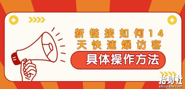 齐论·进阶战术课：拼多多新链接如何14天快速爆访客：具体操作方法（视频教程）