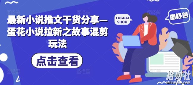 最新小说推文干货分享—蛋花小说拉新之故事混剪玩法