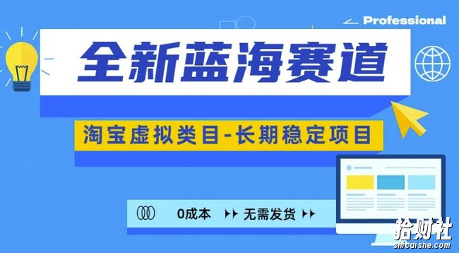 全新蓝海赛道，淘宝虚拟类目，长期稳定，可矩阵且放大
