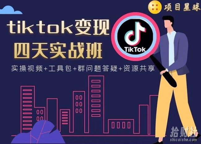 tiktok变现四天实战班：连怼技术+矩阵玩法赚,单账号月入2000美金(实操视频)