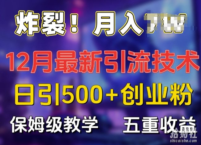 炸裂!揭秘12月最新日引流500+精准创业粉，多重收益保姆级教学