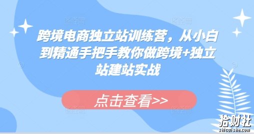 跨境电商独立站训练营,从小白到精通手把手教你做跨境+独立站建站实战