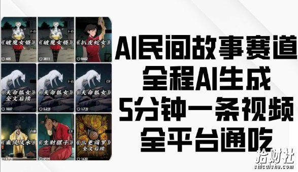 AI民间故事赛道,全程AI生成5分钟一条视频,全平台通吃