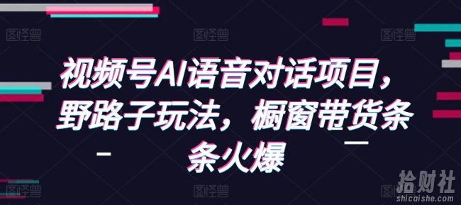 视频号AI语音对话项目,野路子玩法,橱窗带货条条火爆