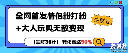 【生财36计】全网首发情侣粉打粉+大人玩具无敌变现