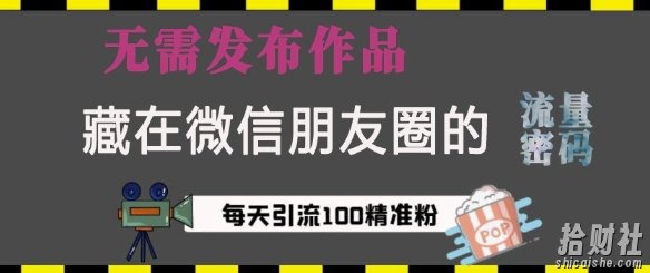 藏在微信朋友圈的流量密码,无需发布作品,单日引流100+精准创业粉【揭秘】