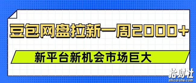 豆包网盘拉新,一周2k,新平台新机会