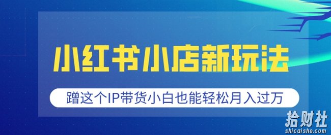 小红书小店新玩法，蹭这个IP带货，小白也能轻松月入过W【揭秘】