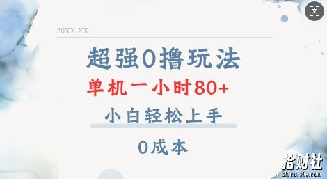 超强0撸玩法 录录数据 单机 一小时轻松80+ 小白轻松上手 简单0成本【仅揭秘】