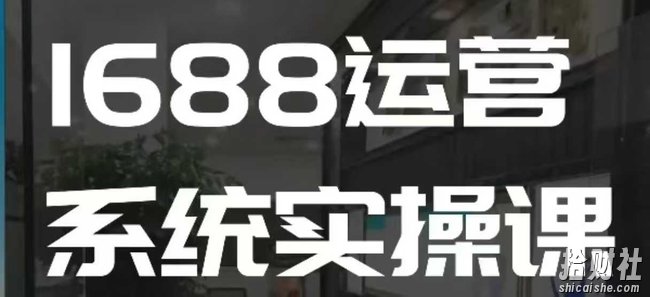 1688高阶运营系统实操课,快速掌握1688店铺运营的核心玩法
