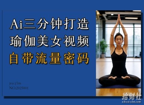 Ai3分钟打造瑜伽美女视频,自带流量密码