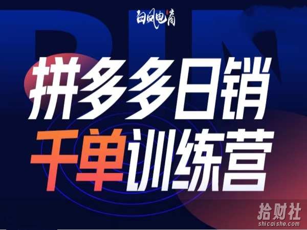拼多多日销千单训练营第32期,2025开年变化和最新玩法