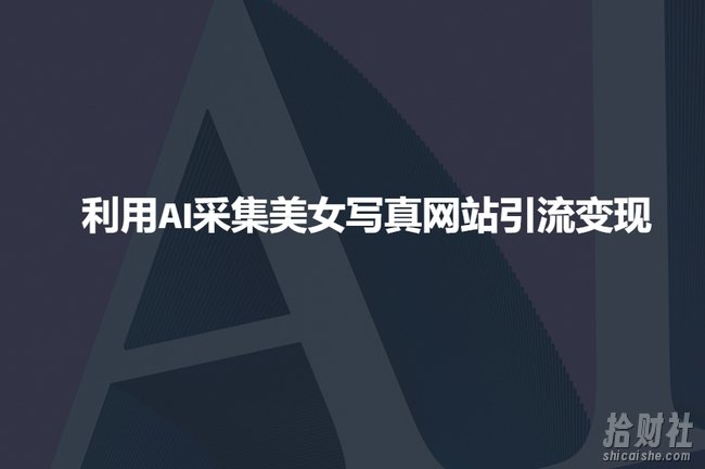 利用AI采集美女写真网站引流变现,引流嘎嘎的