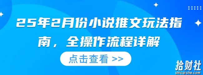 25年2月份小说推文玩法指南，全操作流程详解