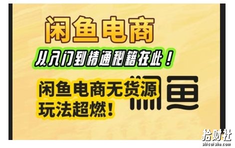 闲鱼电商实战课,从入门到精通秘籍在此,闲鱼电商无货源玩法超燃!