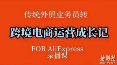 跨境电商速卖通运营课,运营方法论+后台实操,逻辑清晰