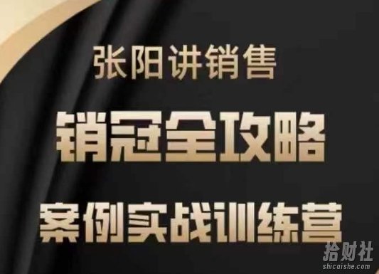张阳讲销售实战训练营,案例实战训练,销冠全攻略