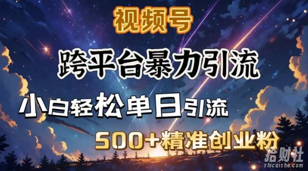 跨平台暴力引流,私域完美闭环,日引500+精准创业粉