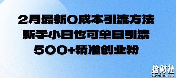 2月最新0成本引流方法,新手小白也可单日引流500+精准创业粉