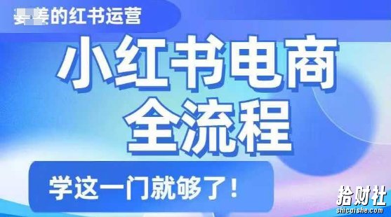 小红书电商全流程,精简易懂,从入门到精通,学这一门就够了