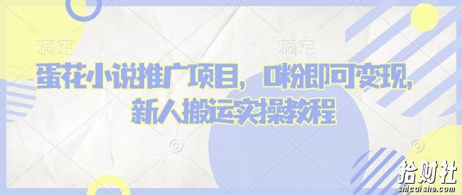 蛋花小说推文项目，0粉即可变现，新人搬运实操教程