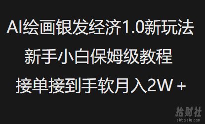AI绘画银发经济1.0最新玩法，新手小白保姆级教程接单接到手软月入1W