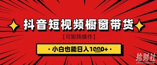 抖音短视频食品橱窗带货，小白轻松上手日入1k+【揭秘】