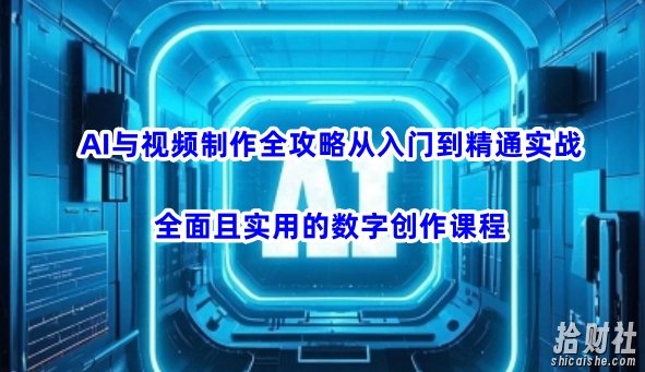 AI与视频制作全攻略从入门到精通实战,全面且实用的数字创作课程(更新3月)