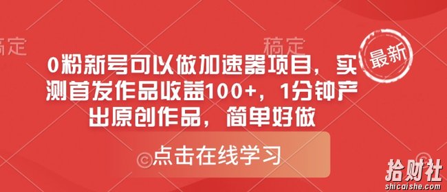 0粉新号可以做的加速器项目,实测首发作品收益100+,1分钟产出原创作品,简单好做