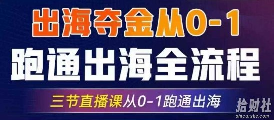 2025出海夺金从0-1跑通出海全流程，三节直播课从0-1跑通出海，教你用AI跑通全流程